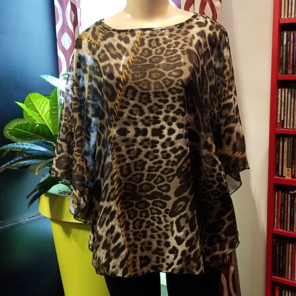 Black Leopard Print Top